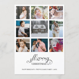 年モダンレビュー9フォトコラージホリデーカード 招待状