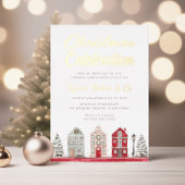 年モダン人気がある1回のクリスマスパーティーお祝い 箔招待状