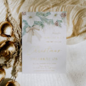 年モダン企業の度のクリスマスパーティーガラ金ゴールド 箔招待状