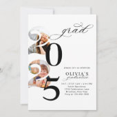 年モダン写真テンプレート卒業パーティー 招待状 (正面)