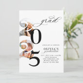 年モダン写真テンプレート卒業パーティー 招待状 (スタンド正面)