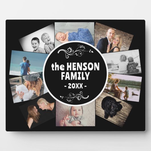 年モダン別家族10枚記念写真 フォトプラーク (正面)