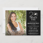 年モダン間タイポグラフィ写真グラッドキャップ 招待状 (正面)