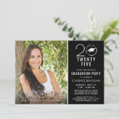 年モダン間タイポグラフィ写真グラッドキャップ 招待状 (スタンド正面)