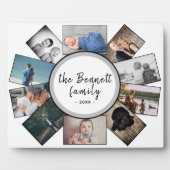 年モダン1回家族記念10写真コラージュ フォトプラーク (正面)