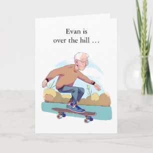 年上のおもしろい男性スケートボーダーとの誕生日 カード