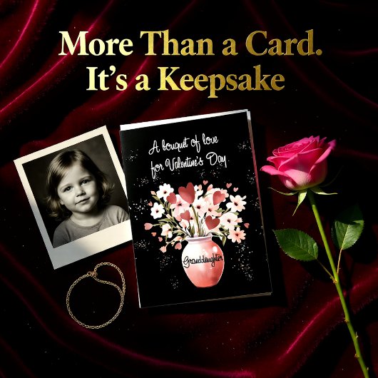 年上の孫娘ヴァレンティーンズデイブーケ・オブ・ラブ カード
