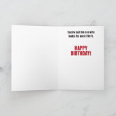 年上の誕生日カユーモアのあるードは1枚 カード (内部)