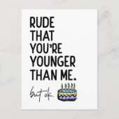 年下のくせに生意気な誕生日メッセージ ポストカード (正面)