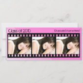 年中を問わず〜のホットピンク映画卒業発表 招待状 (正面)