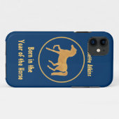 年中国のの馬：金ゴールド効果深いBlu Case-Mate iPhoneケース (裏面(横))