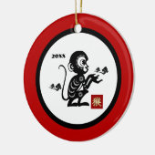 年中国の年のサルギフトカスタムオーナメント セラミックオーナメント (左)