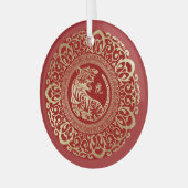 年中国の年 ガラスオーナメント (正面左)