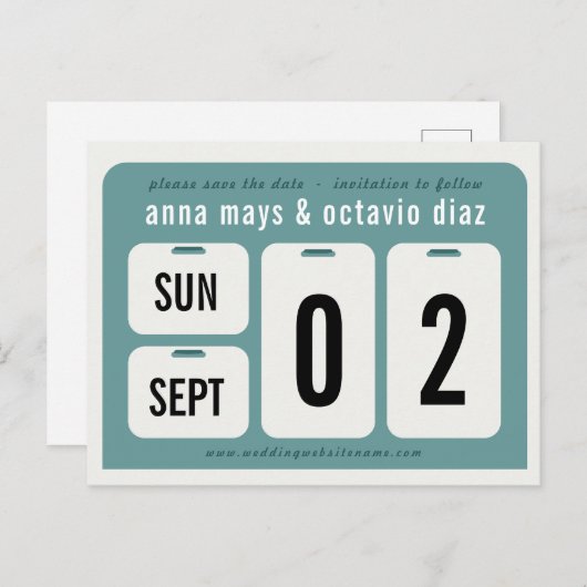 年中無休のカレンダー日付のはがきを保存 案内ポストカード (正面/裏面)