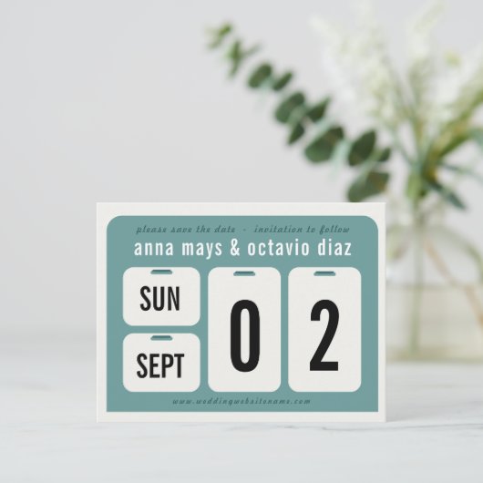 年中無休のカレンダー日付のはがきを保存 案内ポストカード (スタンド正面)