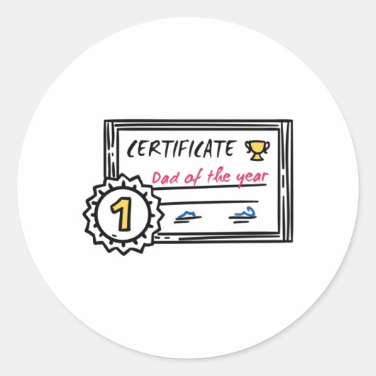 年令父の日賞のパパ ラウンドシール (正面)
