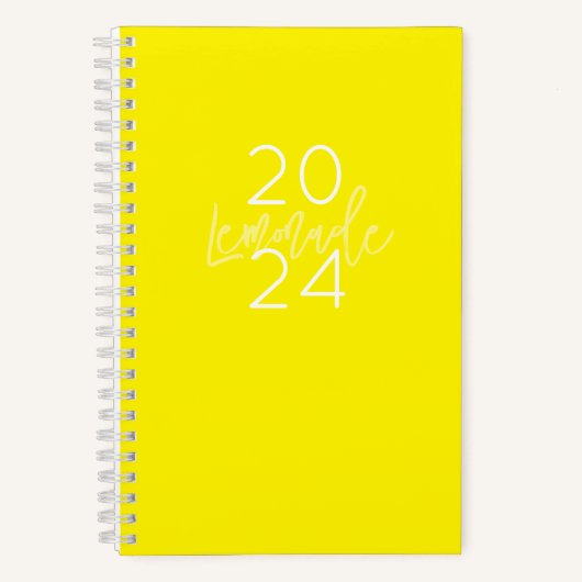 年刊誌の年名グリーン名門私立校風のホワイトレモン ノートブック (正面)