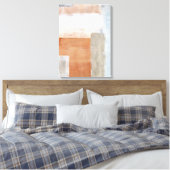 「年功序列」グレーとベージュ抽象芸術アート キャンバスプリント (インサイチュ (寝室))