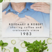 年名以来のコーヒーのクロワッサンをシェア写真 キッチンタオル (折り畳み)