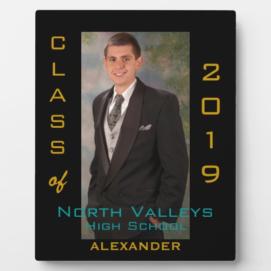 年名及び学名の付いた卒業写真 フォトプラーク (正面)