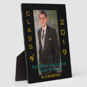 年名及び学名の付いた卒業写真 フォトプラーク (側面)