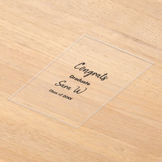 年名学校の列の追加の祝いクラス アクリル招待状 (レイダウン)