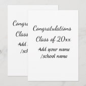 年名学校の列の追加の祝いクラス シーズンカード (正面/裏面)