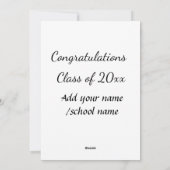 年名学校の列の追加の祝いクラス シーズンカード (裏面)