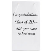 年名学校の列の追加の祝いクラス スモールペーパーバッグ (裏面)