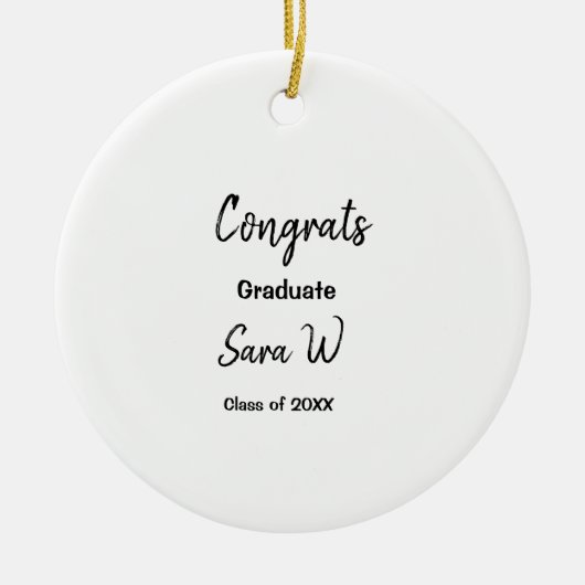 年名学校の列の追加の祝いクラス セラミックオーナメント (正面)
