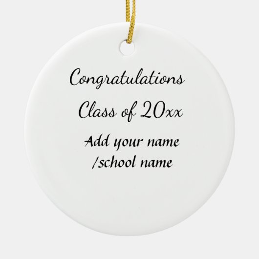 年名学校の列の追加の祝いクラス セラミックオーナメント (正面)