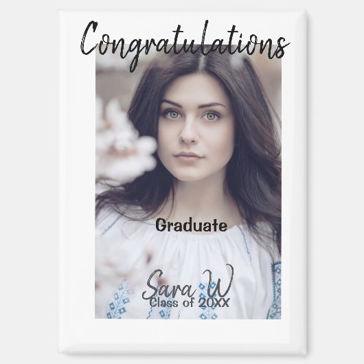 年名学校の列の追加の祝いクラス マグネット (正面)