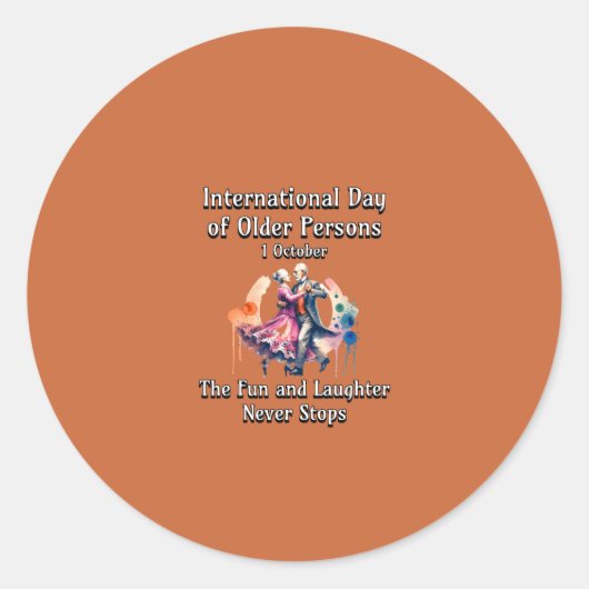 年国際的齢の者の日。おもしろい ラウンドシール (正面)