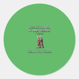 年国際的齢の者の日。知恵。 ラウンドシール