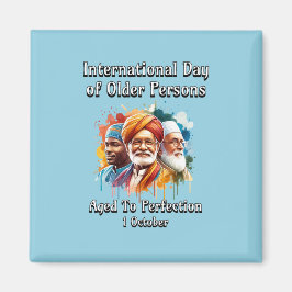 年国際的齢の者の日。高齢者 マグネット