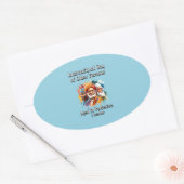 年国際的齢の者の日。高齢者 楕円形シール (封筒)