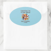 年国際的齢の者の日。高齢者 楕円形シール (バッグ)