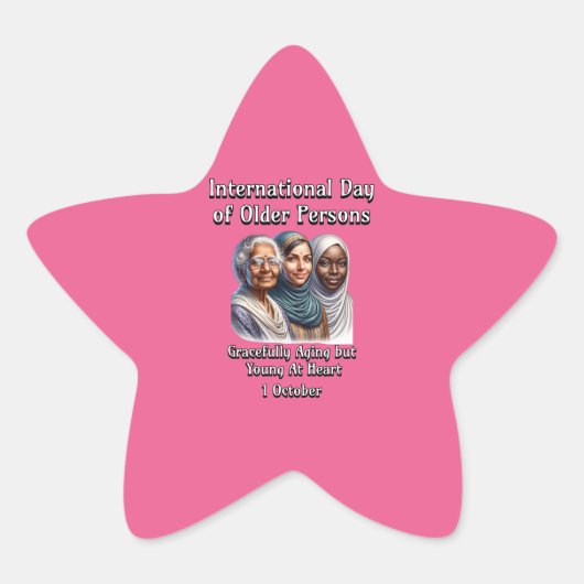 年国際的齢の者の日。10月 星シール (正面)