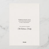 年始の習慣　金の箔押しグリーティングカード 箔招待状 (裏面)