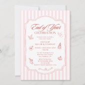 年度末お祝い企業のパーティー 招待状 (正面)