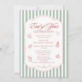 年度末お祝い企業のパーティー 招待状 (正面)