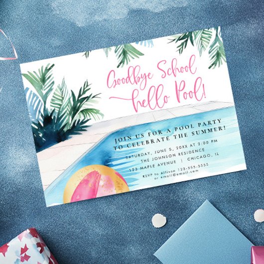 年度末の夏プールパーティー 招待状