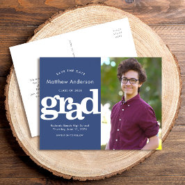 年救月卒業写真はっきりしたタイポグラフィ インビテーションポストカード