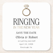 年明けに鳴る写真付きの日を救う スクエアペーパーコースター (正面)