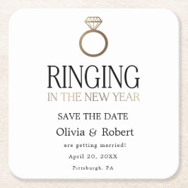 年明けに鳴る写真付きの日を救う スクエアペーパーコースター