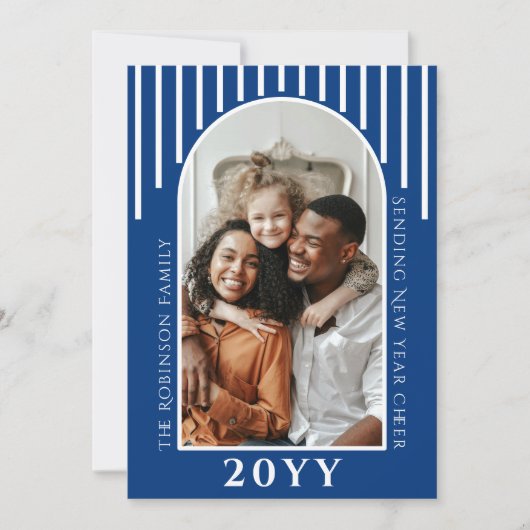 年明けモダンの応援フォトカードメッセージ背面 シーズンカード (正面)