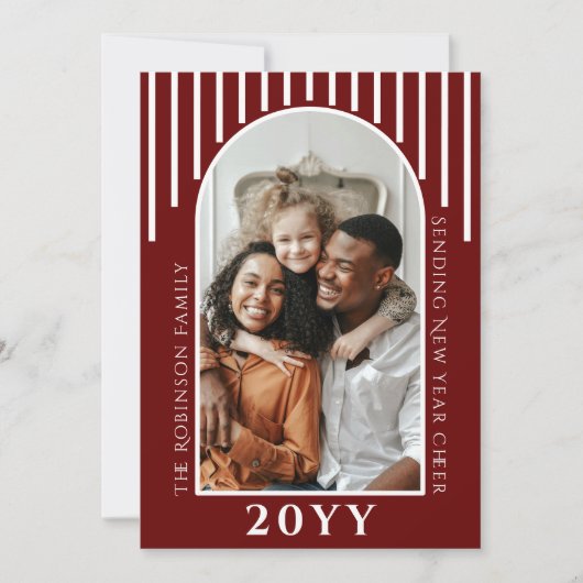 年明けモダンの応援フォトカードメッセージ背面 シーズンカード (正面)