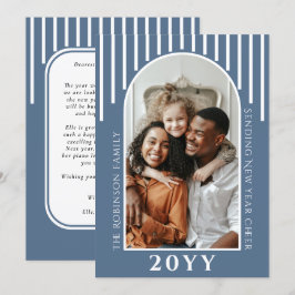 年明けモダンの応援フォトカードメッセージ背面 シーズンカード