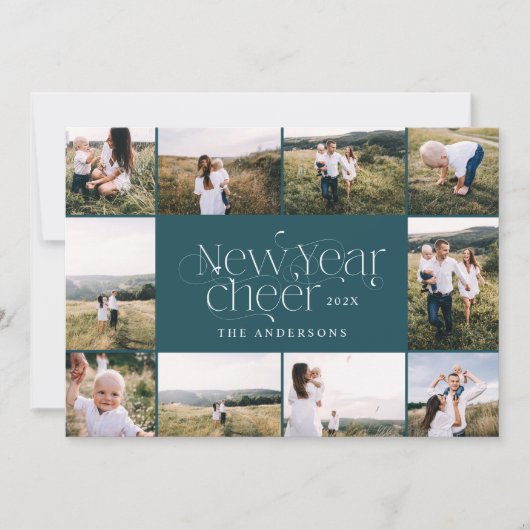 年明け数々のの写真エレガントアールデコモダン穴 シーズンカード (正面)