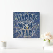 年明け スクエア壁時計 (ホーム)